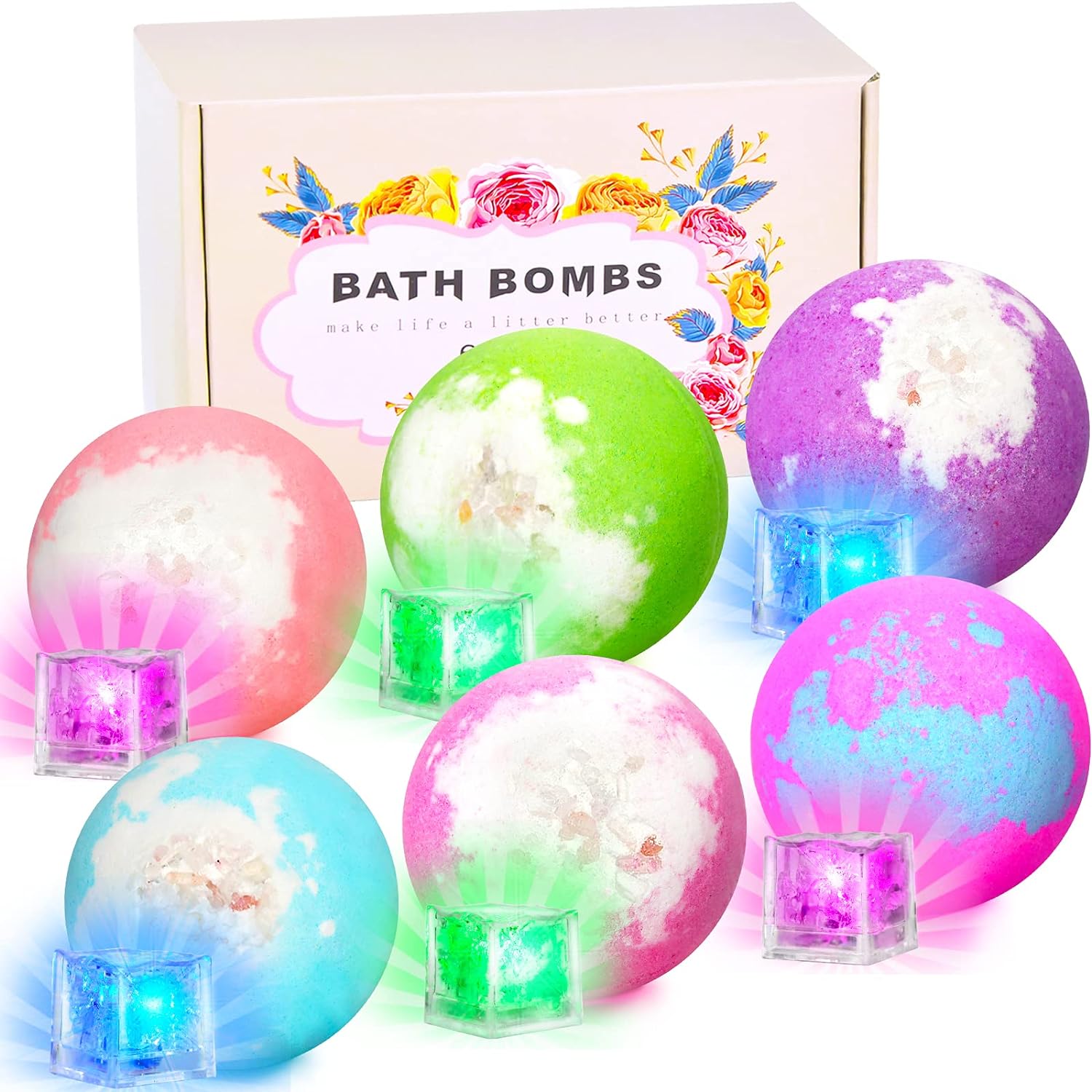 Light Up Bath Bombs With Surprise Inside